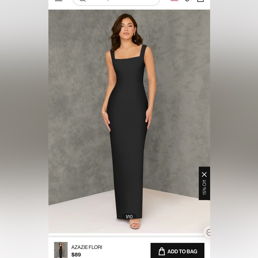 Azazie Flori Black Dress Size 2